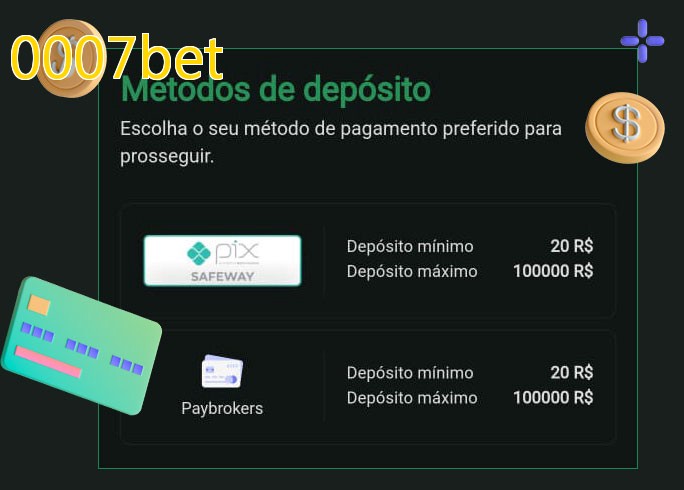 O cassino 0007betbet oferece uma grande variedade de métodos de pagamento